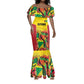 Custom Guyana Football Pride Mermaid Dress Golden Jaguars Go Champion - Yellow - African Pride