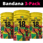 Custom Guyana Football Pride Neck Gaiter Golden Jaguars Go Champion - Yellow - African Pride