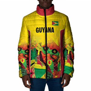 Custom Guyana Football Pride Padded Jacket Golden Jaguars Go Champion - Yellow