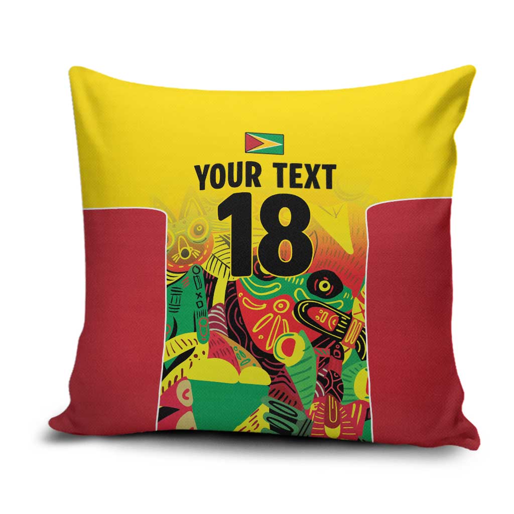 Custom Guyana Football Pride Pillow Cover Golden Jaguars Go Champion - Yellow