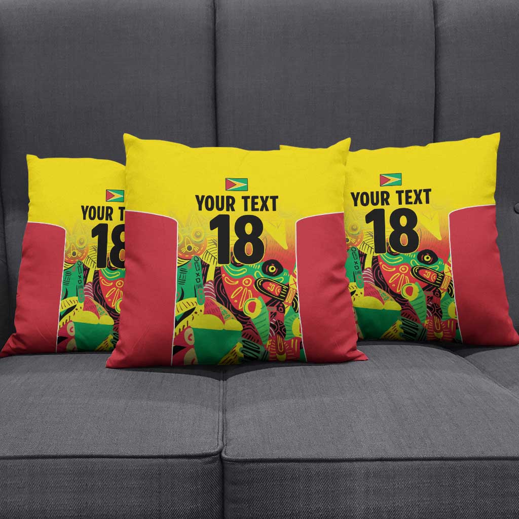 Custom Guyana Football Pride Pillow Cover Golden Jaguars Go Champion - Yellow