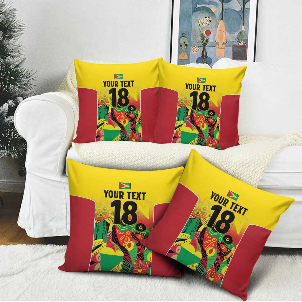 Custom Guyana Football Pride Pillow Cover Golden Jaguars Go Champion - Yellow