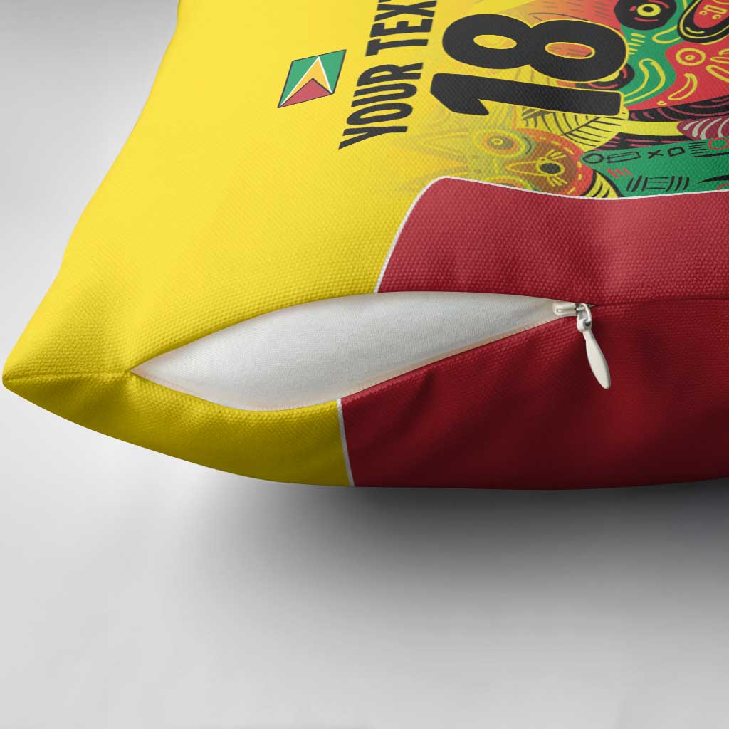 Custom Guyana Football Pride Pillow Cover Golden Jaguars Go Champion - Yellow