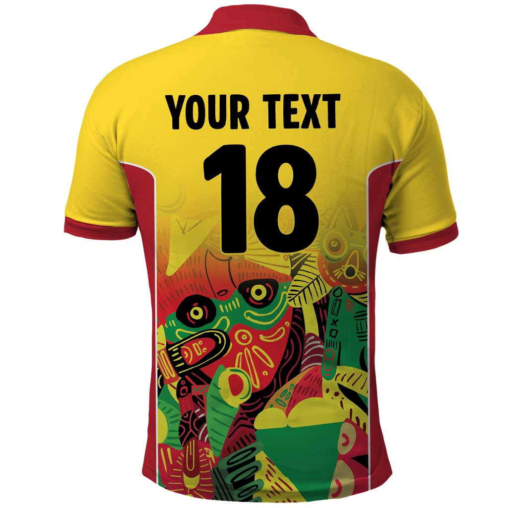 Custom Guyana Football Pride Polo Shirt Golden Jaguars Go Champion - Yellow - African Pride
