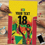 Custom Guyana Football Pride Puzzle Golden Jaguars Go Champion - Yellow