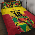 Custom Guyana Football Pride Quilt Bed Set Golden Jaguars Go Champion - Yellow - African Pride