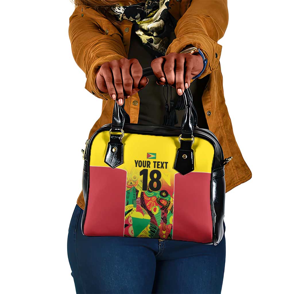 Custom Guyana Football Pride Shoulder Handbag Golden Jaguars Go Champion - Yellow - African Pride