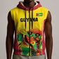 Custom Guyana Football Pride Sleeveless Zip Hoodie Golden Jaguars Go Champion - Yellow - African Pride