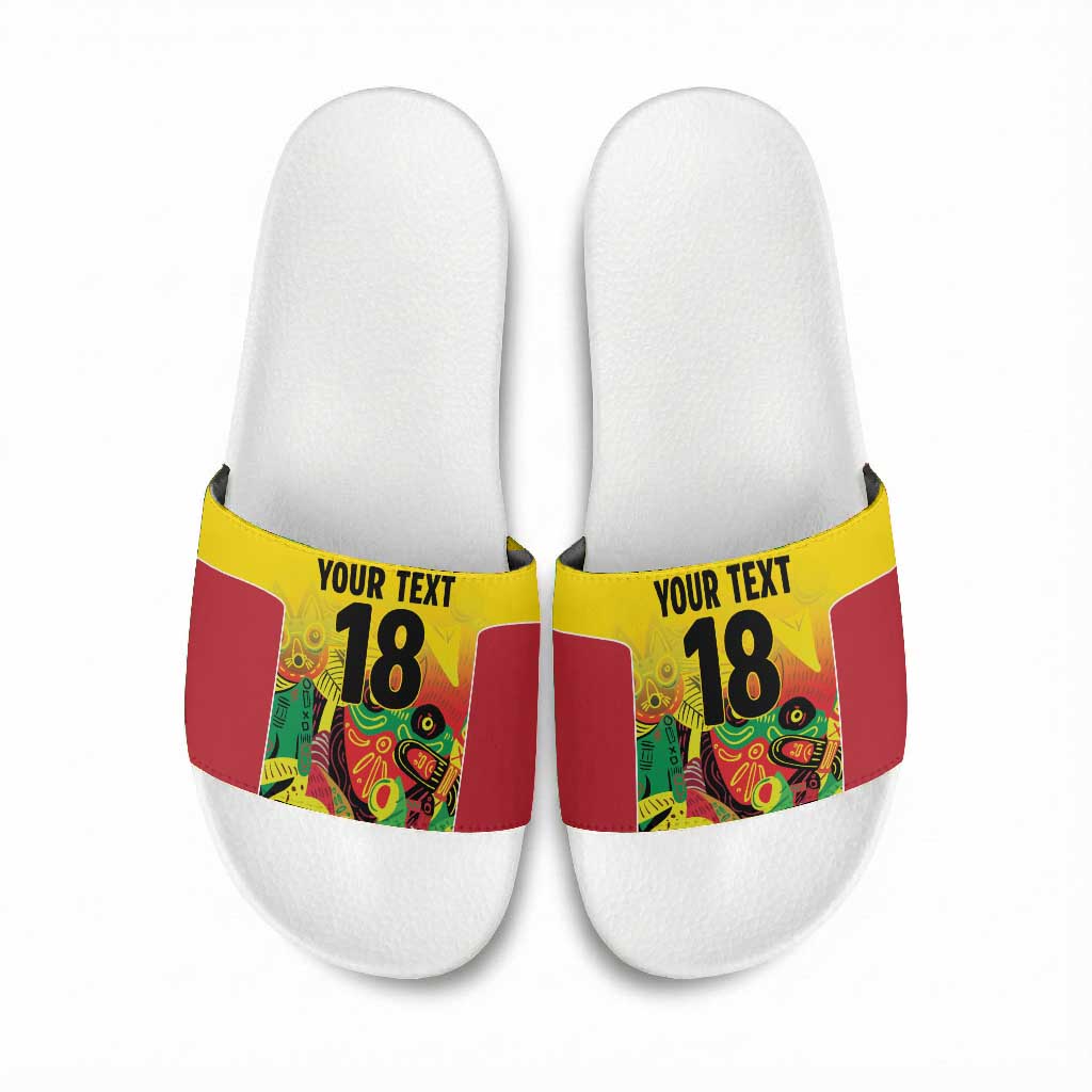 Custom Guyana Football Pride Slide Sandals Golden Jaguars Go Champion - Yellow