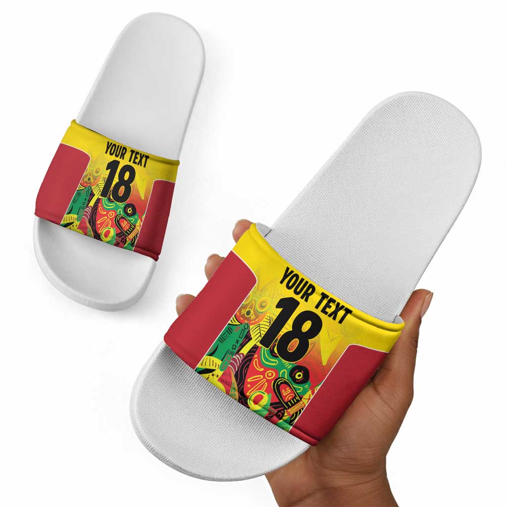 Custom Guyana Football Pride Slide Sandals Golden Jaguars Go Champion - Yellow