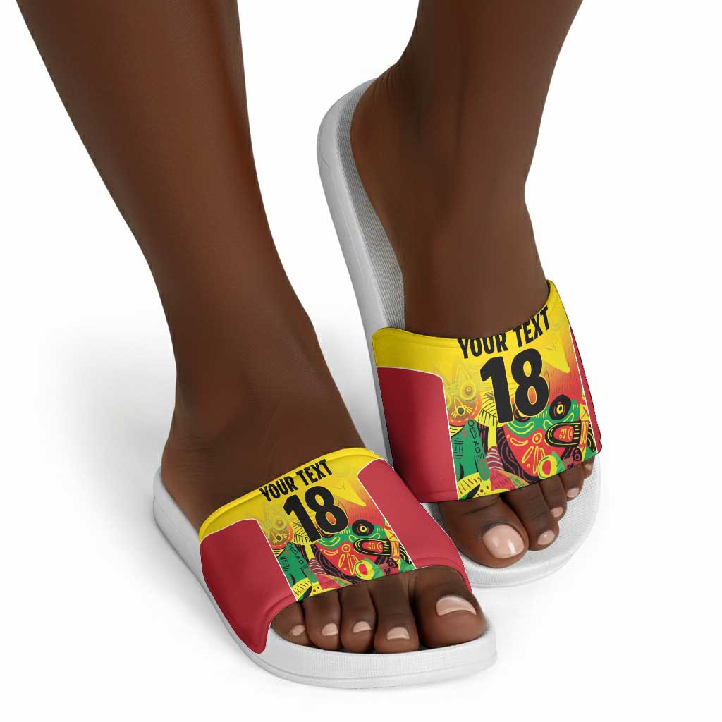 Custom Guyana Football Pride Slide Sandals Golden Jaguars Go Champion - Yellow