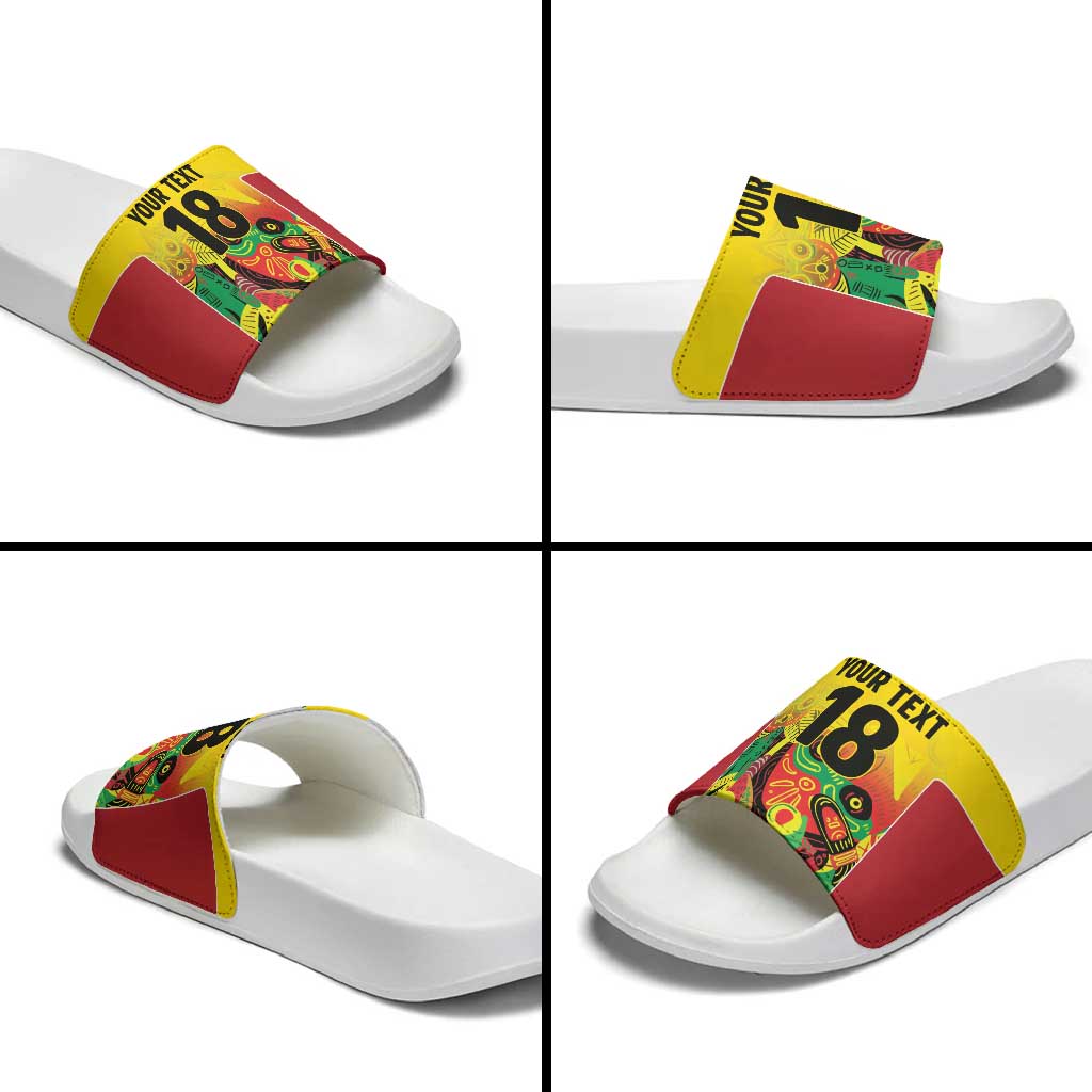 Custom Guyana Football Pride Slide Sandals Golden Jaguars Go Champion - Yellow