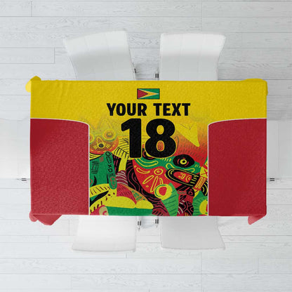 Custom Guyana Football Pride Tablecloth Golden Jaguars Go Champion - Yellow - African Pride