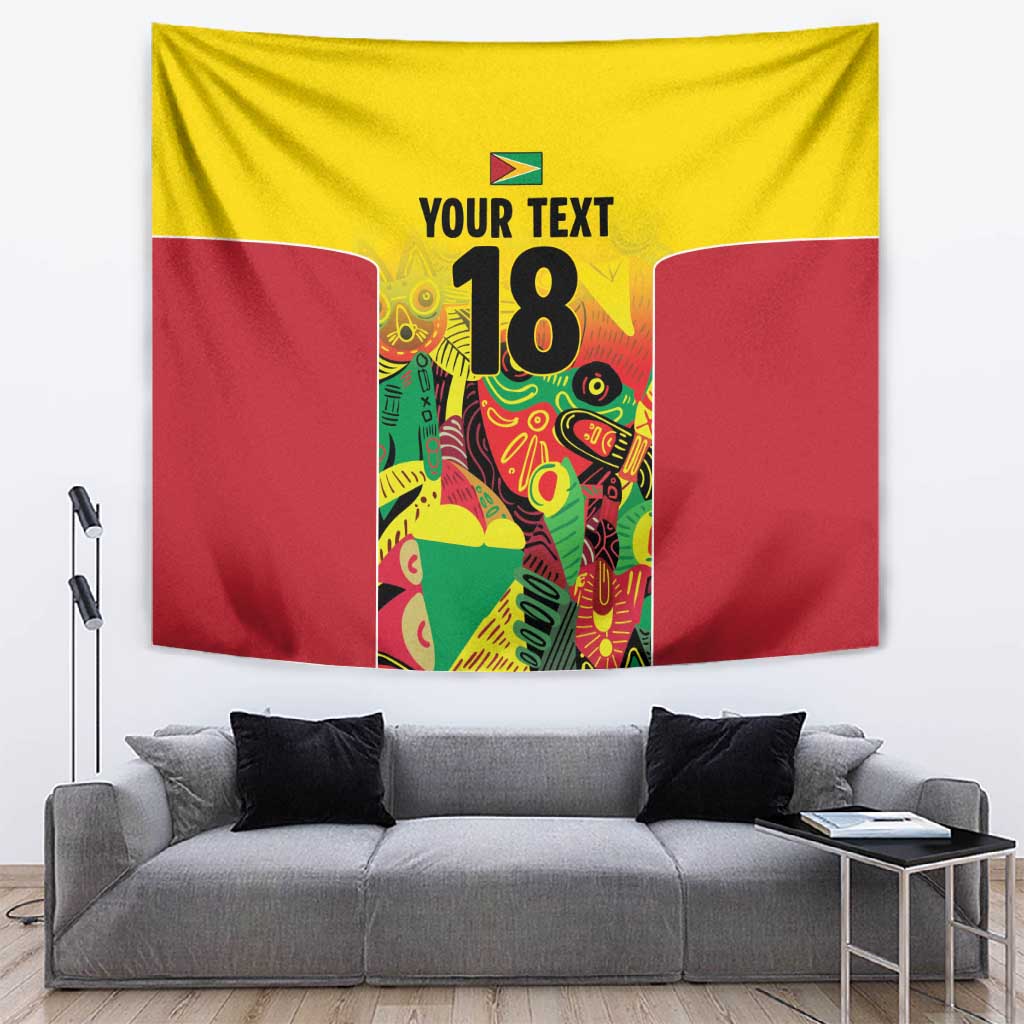 Custom Guyana Football Pride Tapestry Golden Jaguars Go Champion - Yellow - African Pride