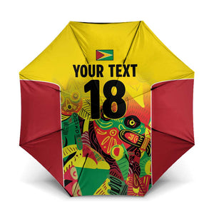 Custom Guyana Football Pride Umbrella Golden Jaguars Go Champion - Yellow