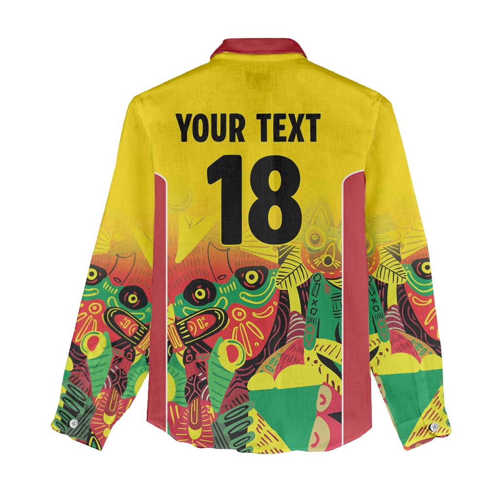 Custom Guyana Football Pride Women Casual Shirt Golden Jaguars Go Champion - Yellow - African Pride