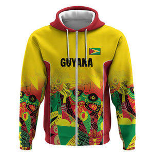 Custom Guyana Football Pride Zip Hoodie Golden Jaguars Go Champion - Yellow - African Pride