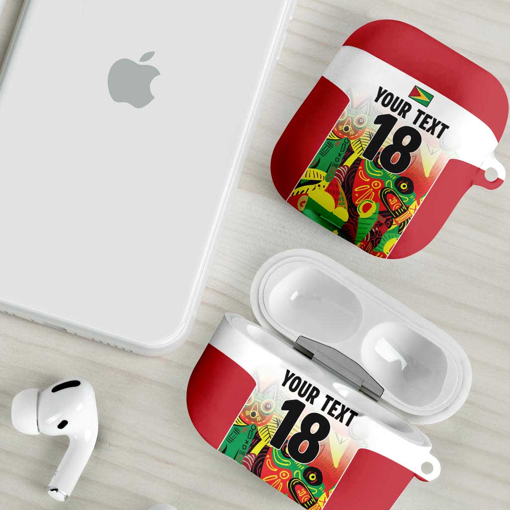 Custom Guyana Football Pride AirPods Case Golden Jaguars Go Champion - White