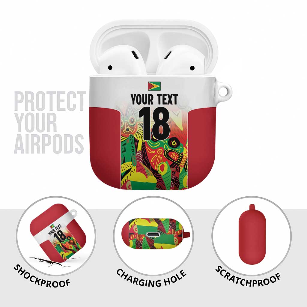 Custom Guyana Football Pride AirPods Case Golden Jaguars Go Champion - White
