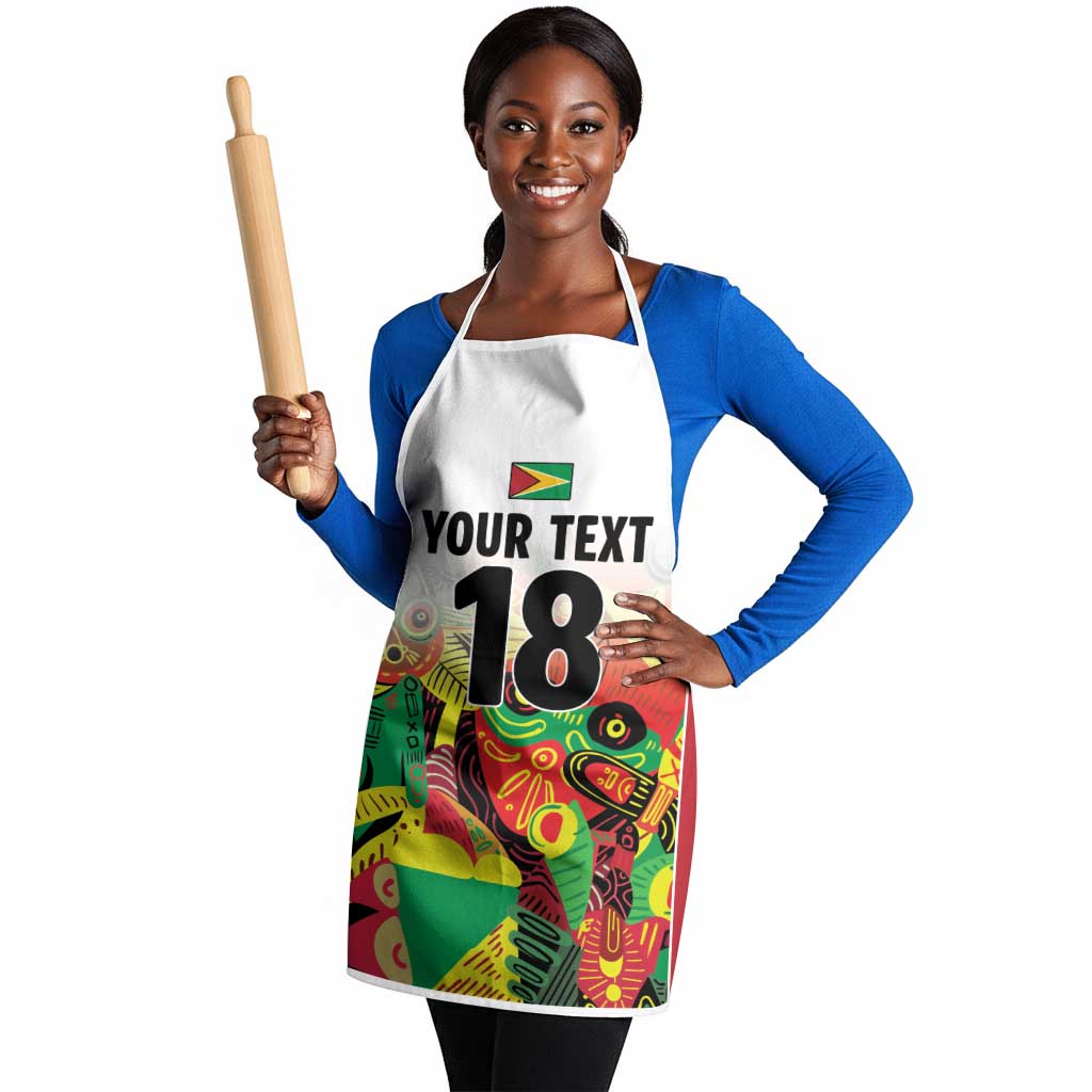 Custom Guyana Football Pride Apron Golden Jaguars Go Champion - White