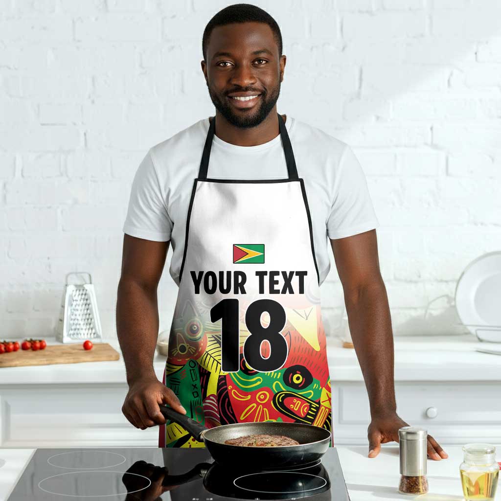 Custom Guyana Football Pride Apron Golden Jaguars Go Champion - White