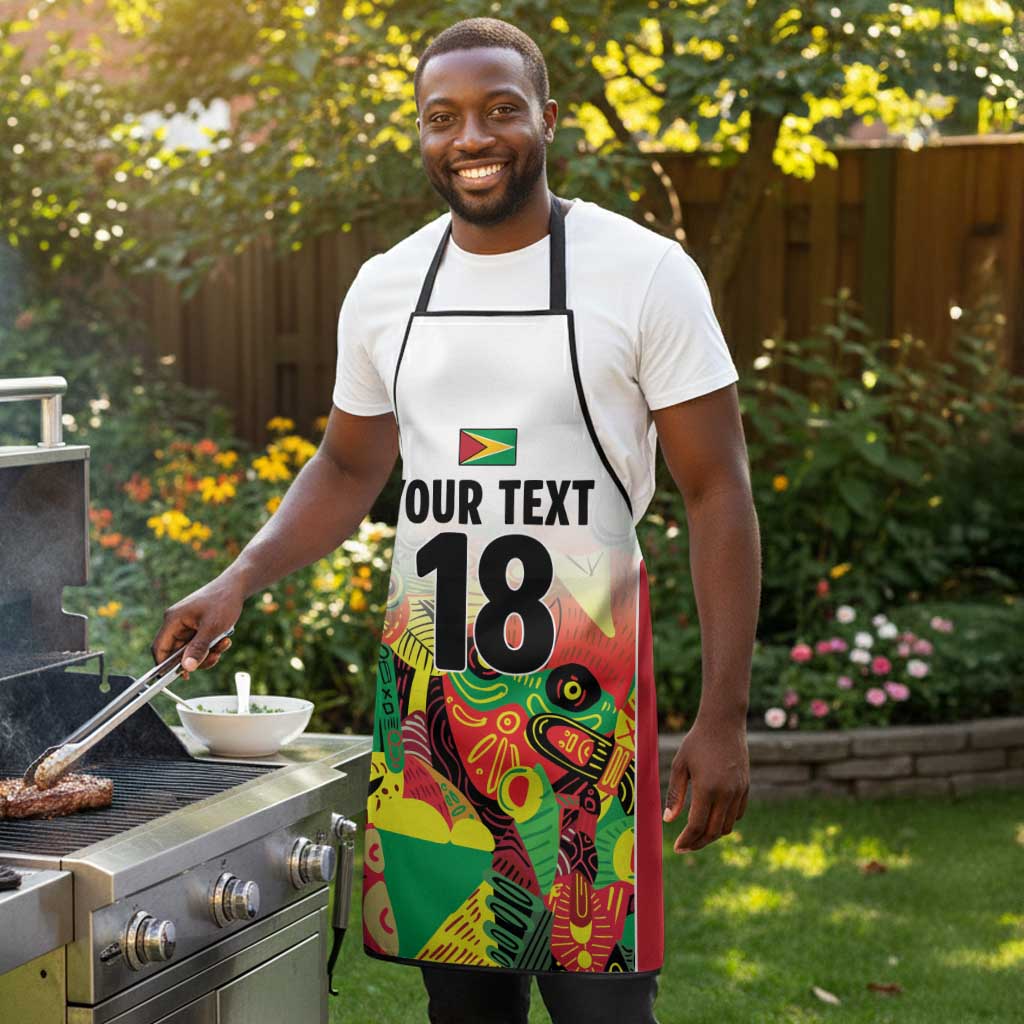 Custom Guyana Football Pride Apron Golden Jaguars Go Champion - White