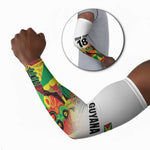 Custom Guyana Football Pride Arm Sleeves Golden Jaguars Go Champion - White