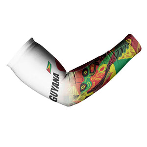 Custom Guyana Football Pride Arm Sleeves Golden Jaguars Go Champion - White