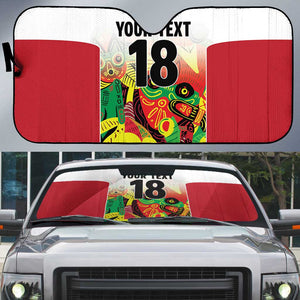 Custom Guyana Football Pride Auto Sun Shade Golden Jaguars Go Champion - White