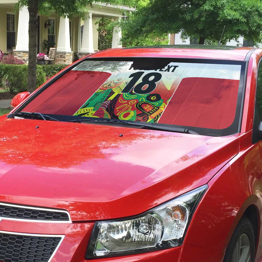 Custom Guyana Football Pride Auto Sun Shade Golden Jaguars Go Champion - White