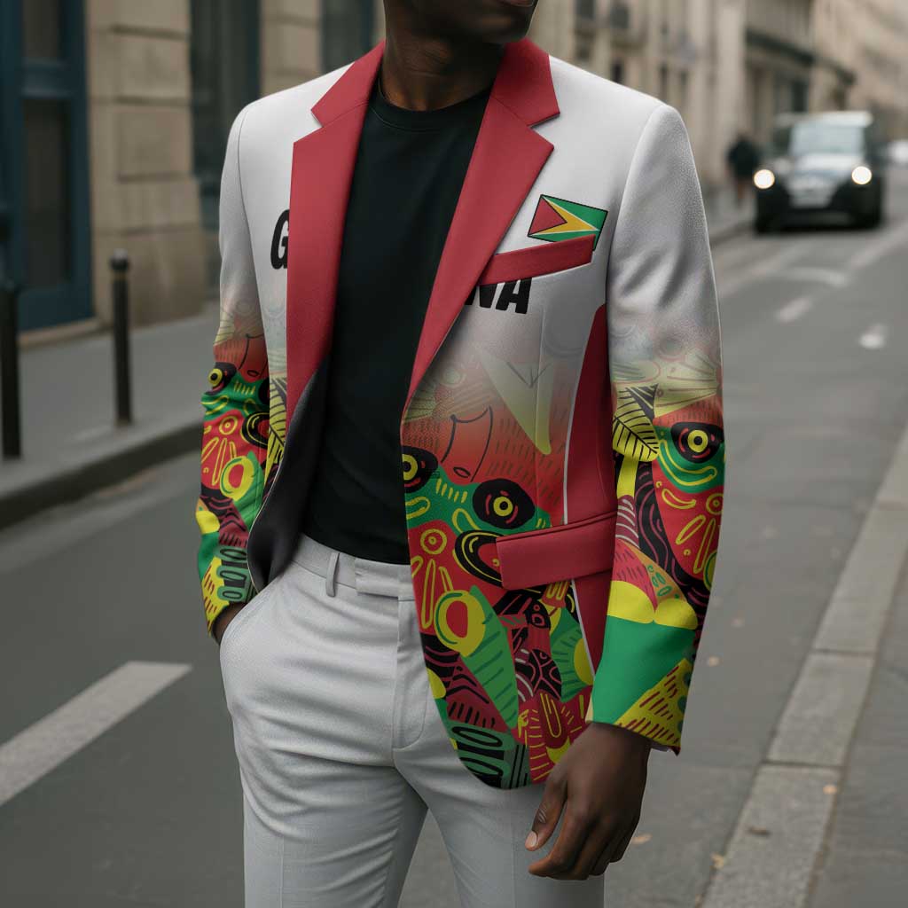 Custom Guyana Football Pride Blazer Golden Jaguars Go Champion - White