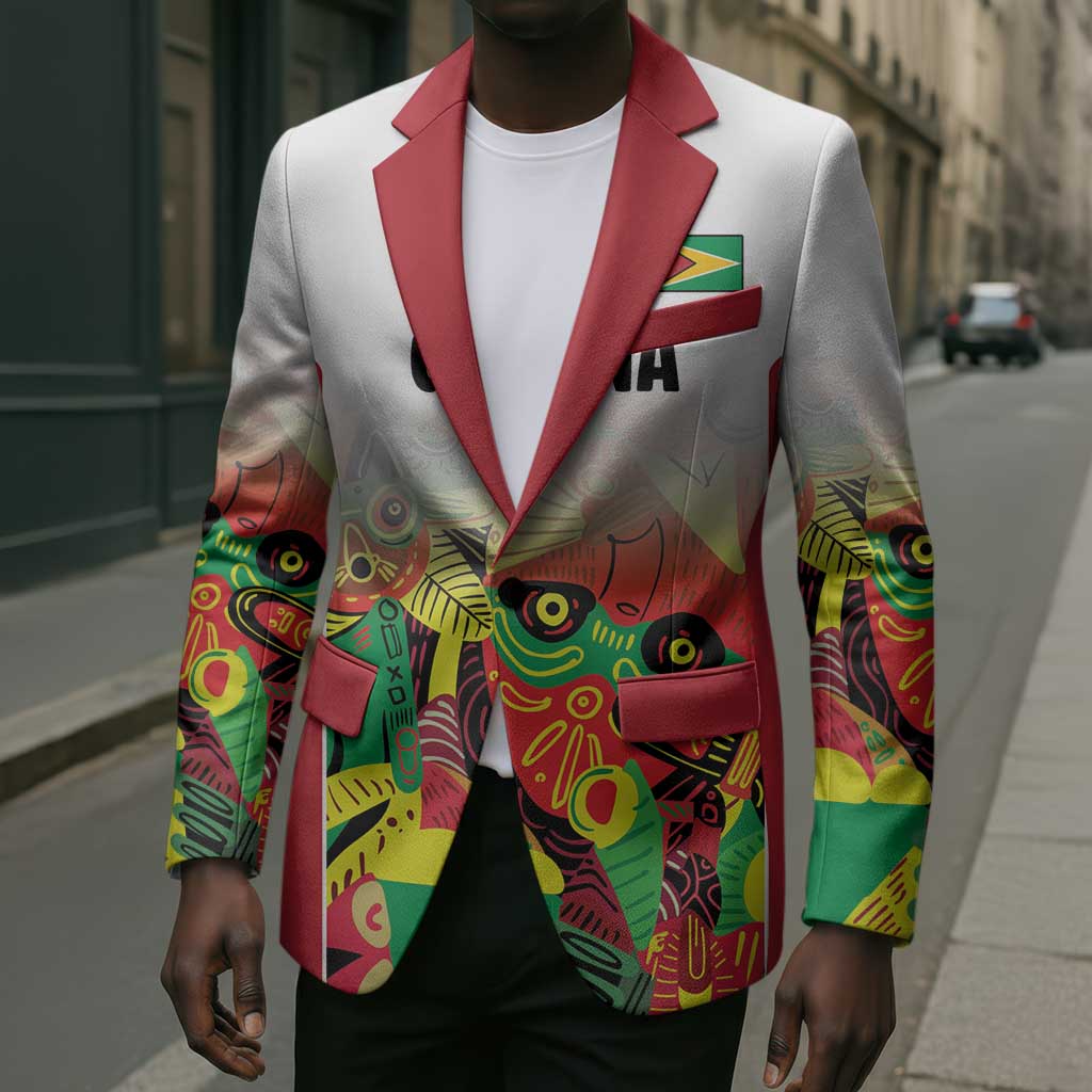 Custom Guyana Football Pride Blazer Golden Jaguars Go Champion - White
