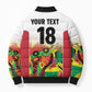 Custom Guyana Football Pride Bomber Puffer Jacket Golden Jaguars Go Champion - White