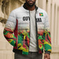 Custom Guyana Football Pride Bomber Puffer Jacket Golden Jaguars Go Champion - White