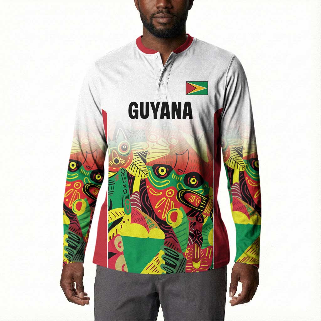Custom Guyana Football Pride Button Sweatshirt Golden Jaguars Go Champion - White