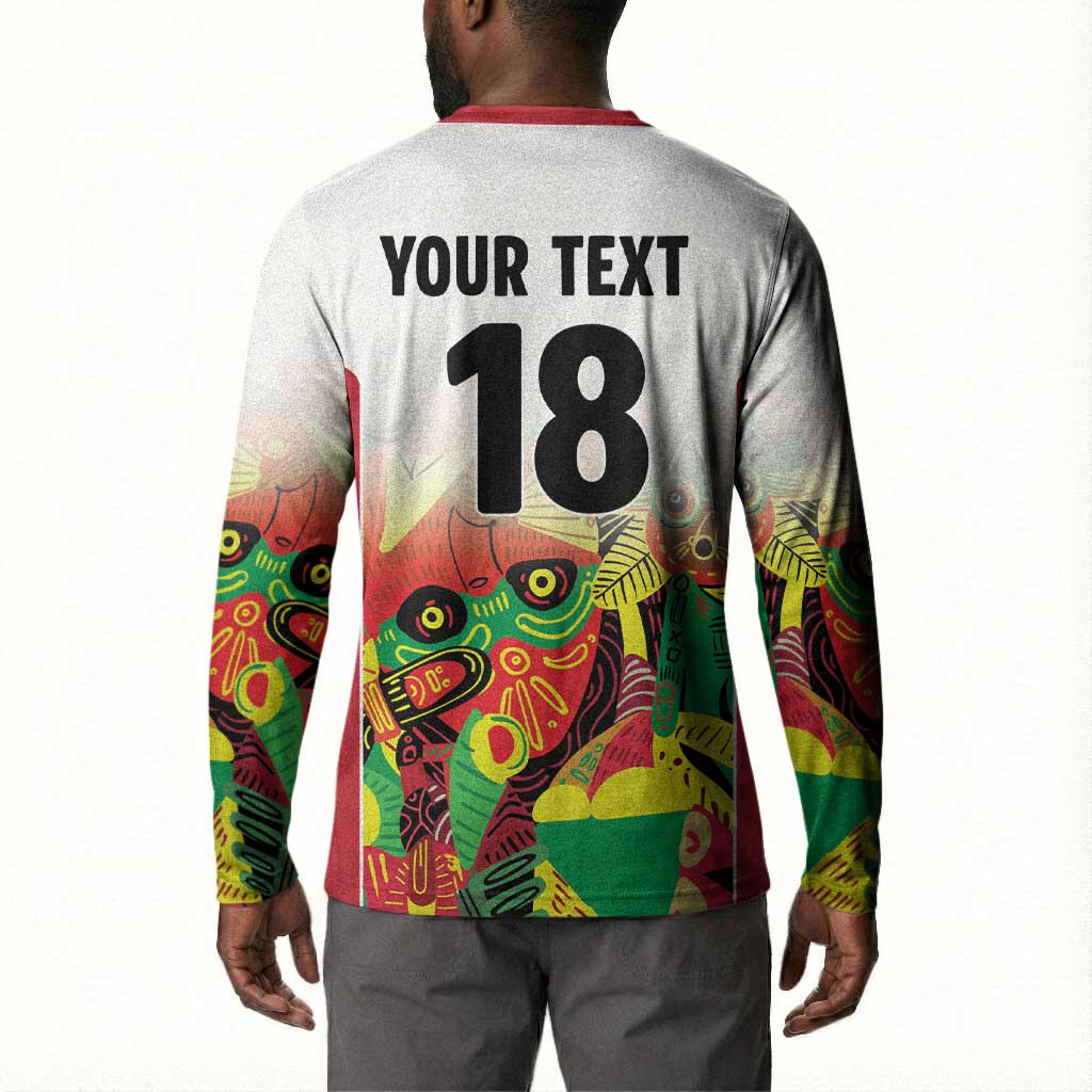 Custom Guyana Football Pride Button Sweatshirt Golden Jaguars Go Champion - White