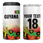 Custom Guyana Football Pride 4 in 1 Can Cooler Tumbler Golden Jaguars Go Champion - White - African Pride