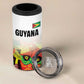 Custom Guyana Football Pride 4 in 1 Can Cooler Tumbler Golden Jaguars Go Champion - White - African Pride