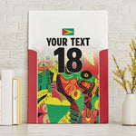 Custom Guyana Football Pride Canvas Wall Art Golden Jaguars Go Champion - White - African Pride