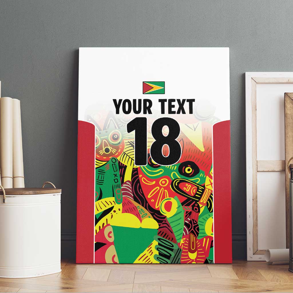 Custom Guyana Football Pride Canvas Wall Art Golden Jaguars Go Champion - White - African Pride