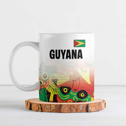 Custom Guyana Football Pride Ceramic Mug Golden Jaguars Go Champion - White