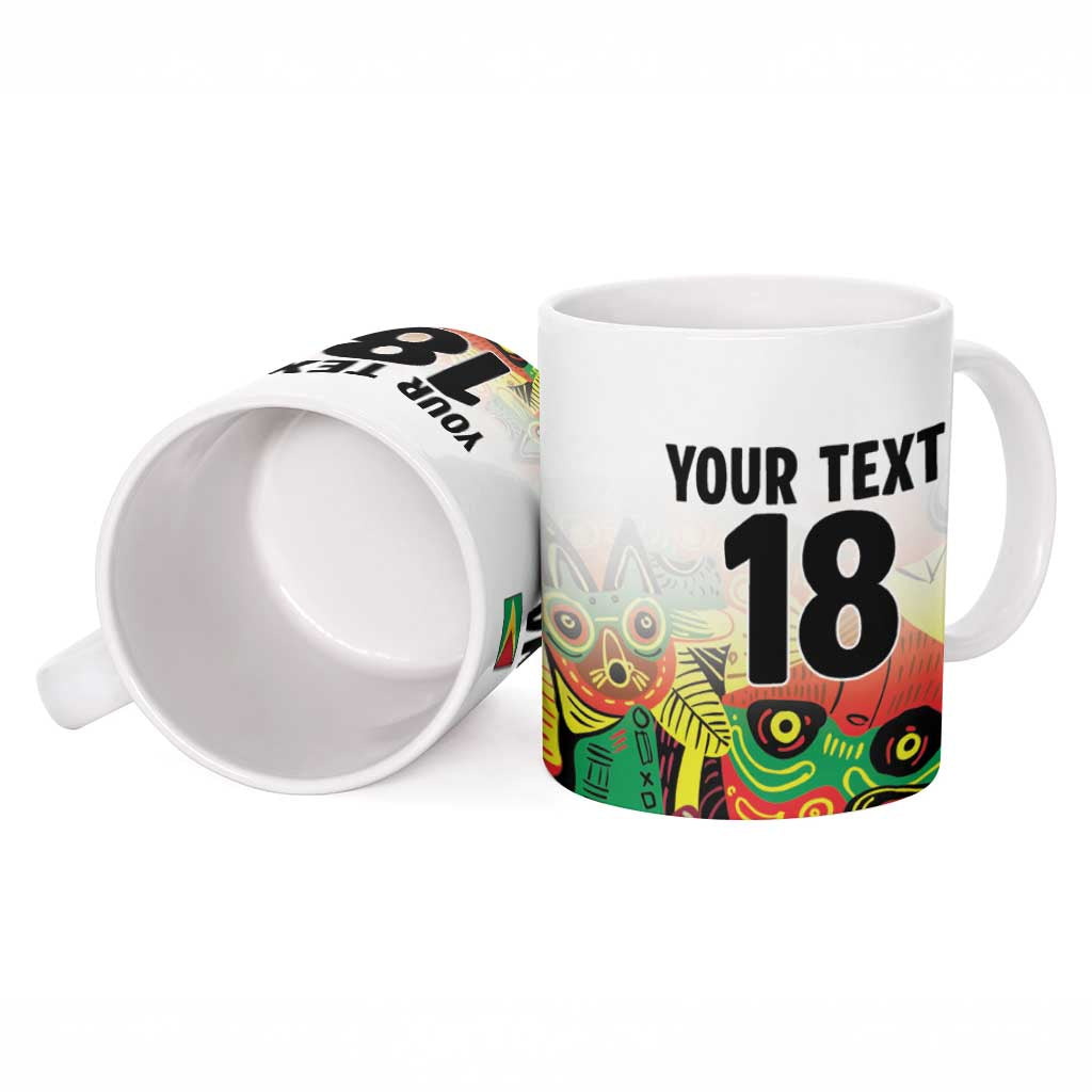 Custom Guyana Football Pride Ceramic Mug Golden Jaguars Go Champion - White