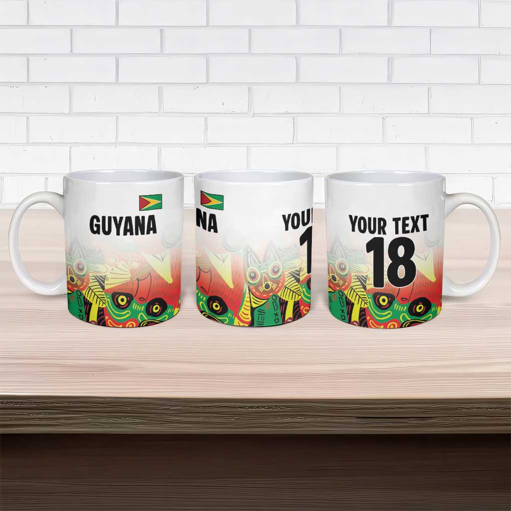 Custom Guyana Football Pride Ceramic Mug Golden Jaguars Go Champion - White