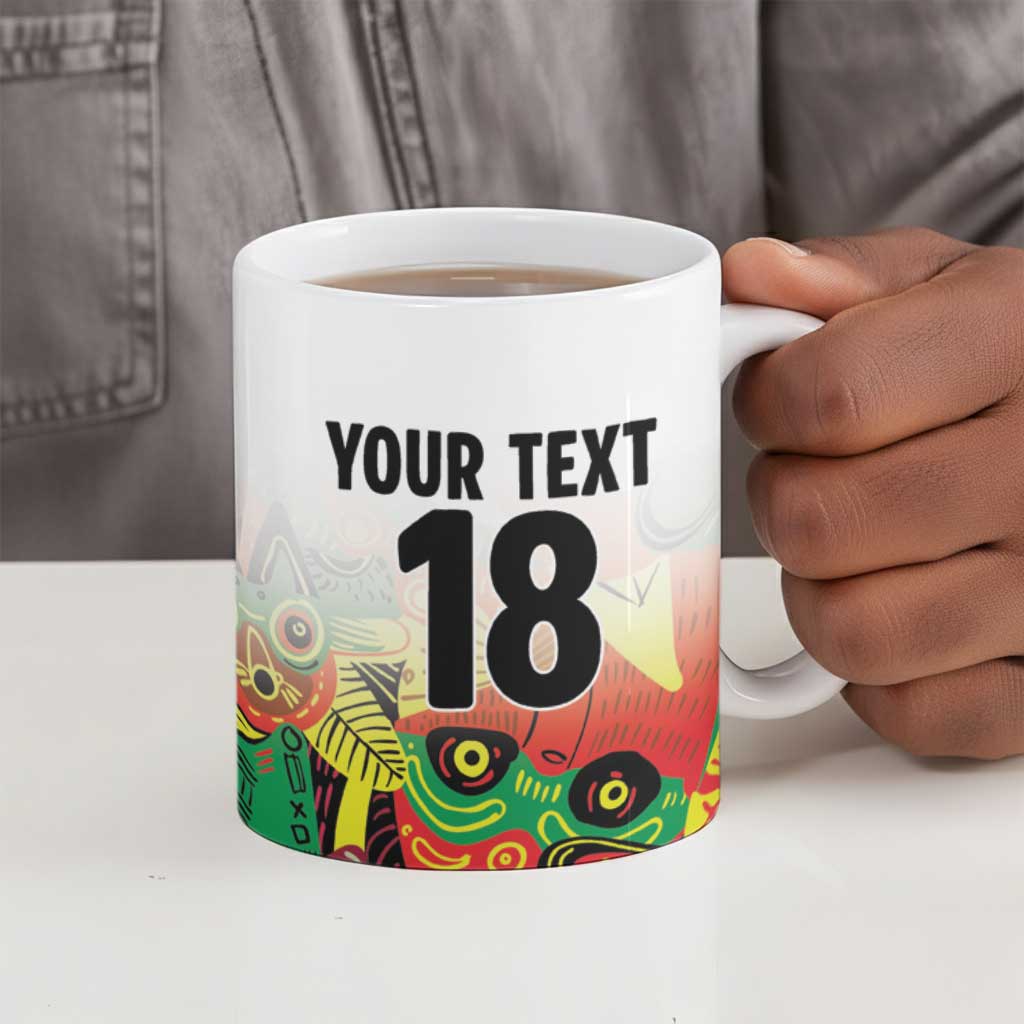 Custom Guyana Football Pride Ceramic Mug Golden Jaguars Go Champion - White