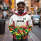 Custom Guyana Football Pride Hoodie Golden Jaguars Go Champion - White - African Pride