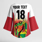 Custom Guyana Football Pride Kimono Sleeve Blouse Golden Jaguars Go Champion - White