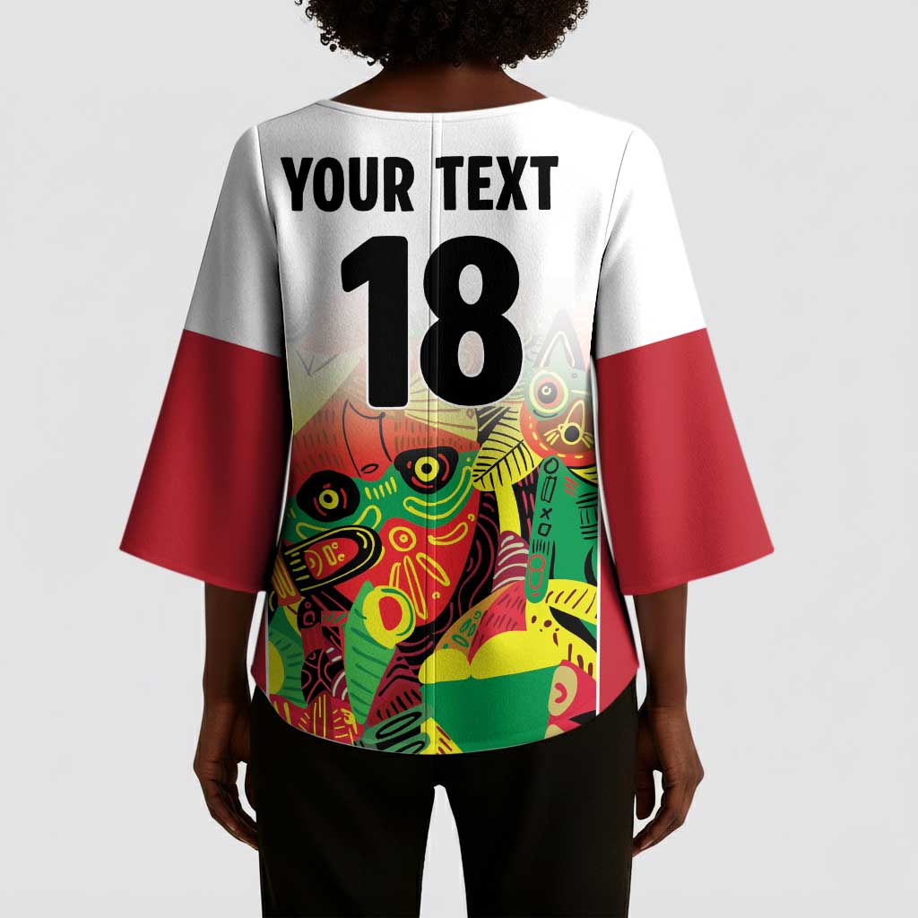Custom Guyana Football Pride Kimono Sleeve Blouse Golden Jaguars Go Champion - White