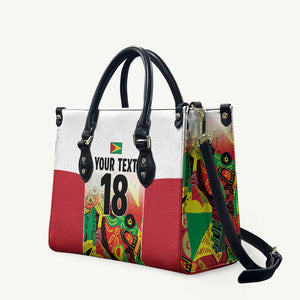 Custom Guyana Football Pride Leather Bag Golden Jaguars Go Champion - White
