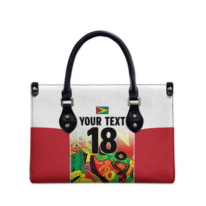 Custom Guyana Football Pride Leather Bag Golden Jaguars Go Champion - White