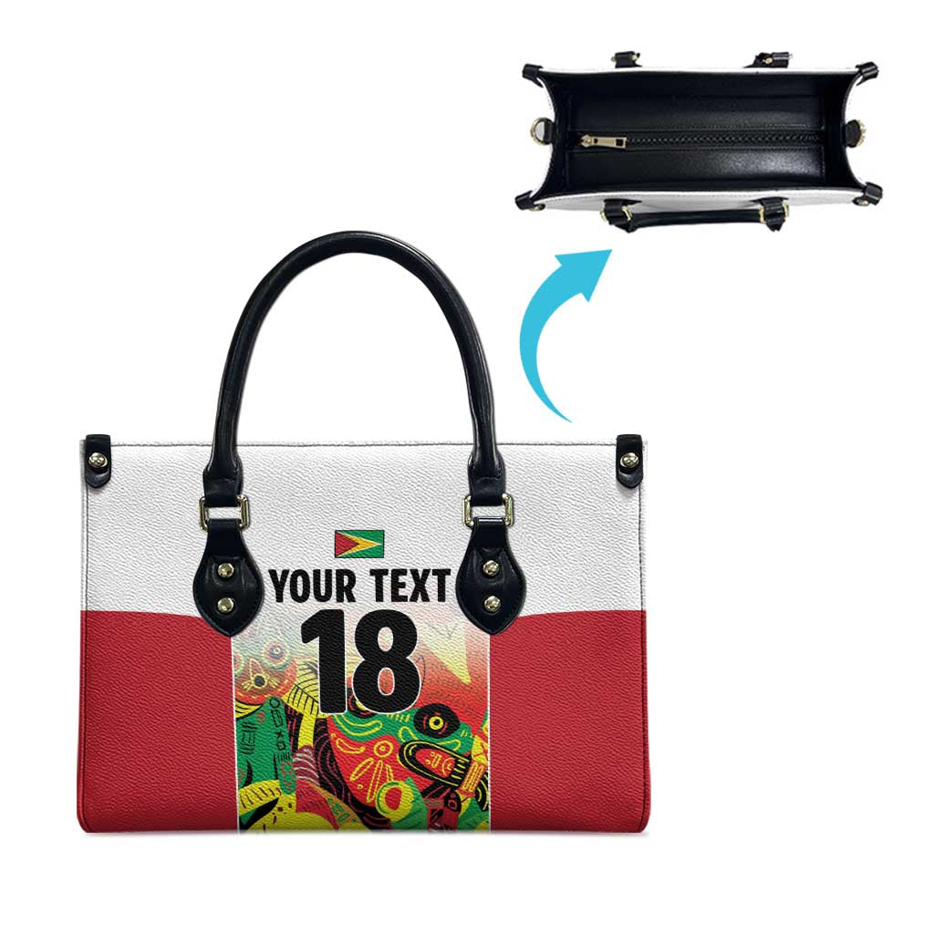 Custom Guyana Football Pride Leather Bag Golden Jaguars Go Champion - White